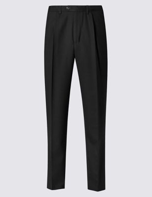 Single Pleat Trousers with Wool